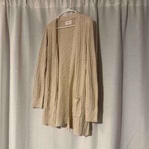 Cozy Beige Open-Front Cardigan